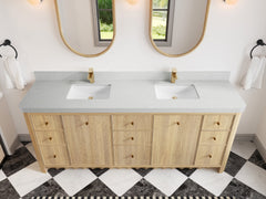 Orlando Oak 84 in. W x 22 in. D Double Sink Bathroom Vanity - photo 17