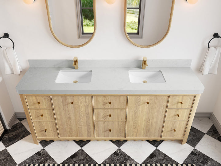 Orlando Oak 84 in. W x 22 in. D Double Sink Bathroom Vanity - photo 17