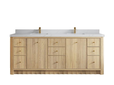 Orlando Oak 84 in. W x 22 in. D Double Sink Bathroom Vanity - Willow Bath and Vanity