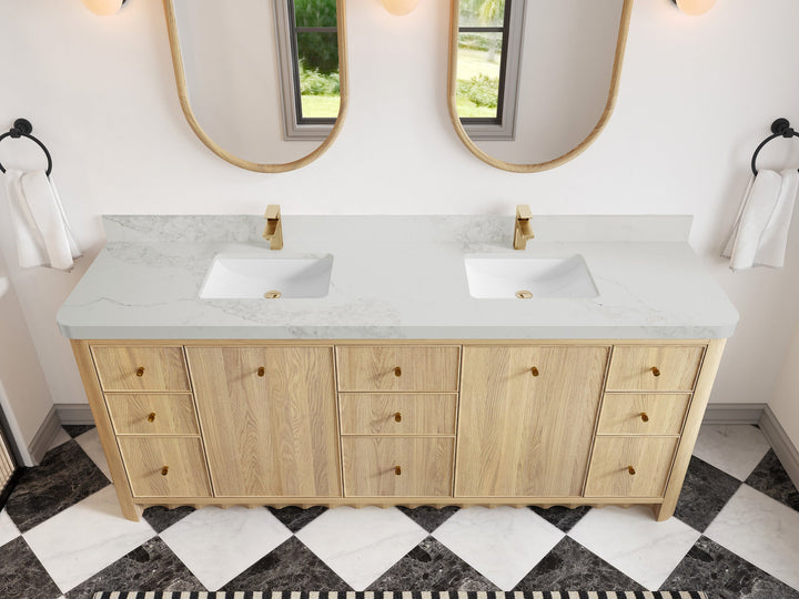 Orlando Oak 84 in. W x 22 in. D Double Sink Bathroom Vanity - photo 11