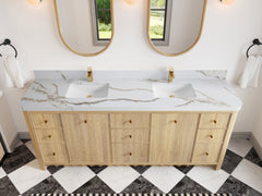 Orlando Oak 84 in. W x 22 in. D Double Sink Bathroom Vanity - photo 7