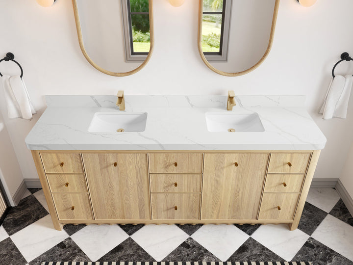 Orlando Oak 84 in. W x 22 in. D Double Sink Bathroom Vanity - photo 9