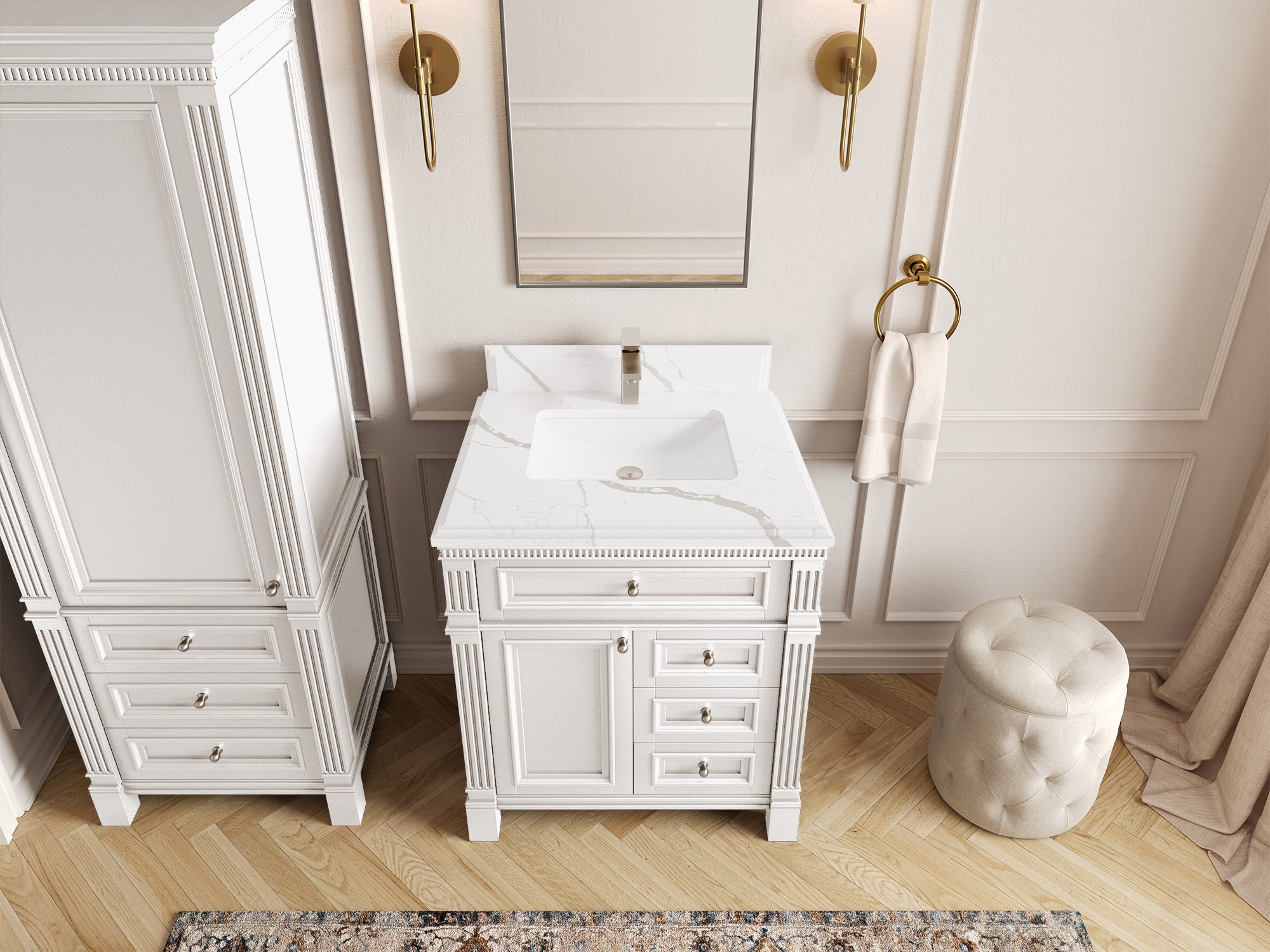 Paris 30 in. W x 22 in. D Single Sink Bathroom Vanity - Willow Bath and Vanity