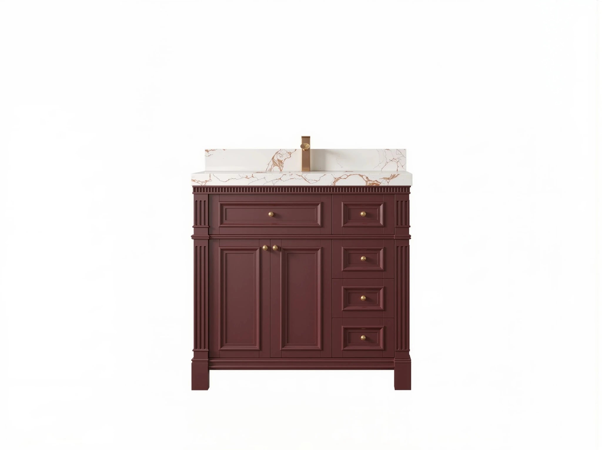 Paris 36 in. W x 22 in. D Bathroom Vanity with Center Sink - Willow Bath and Vanity