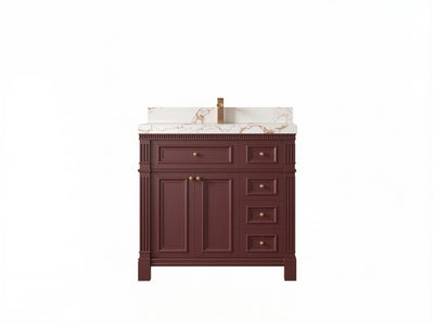 Paris 36 in. W x 22 in. D Bathroom Vanity with Center Sink - Willow Bath and Vanity