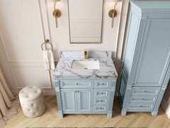 Paris 36 in. W x 22 in. D Bathroom Vanity with Center Sink - photo 29