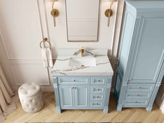 Paris 36 in. W x 22 in. D Bathroom Vanity with Center Sink - photo 15