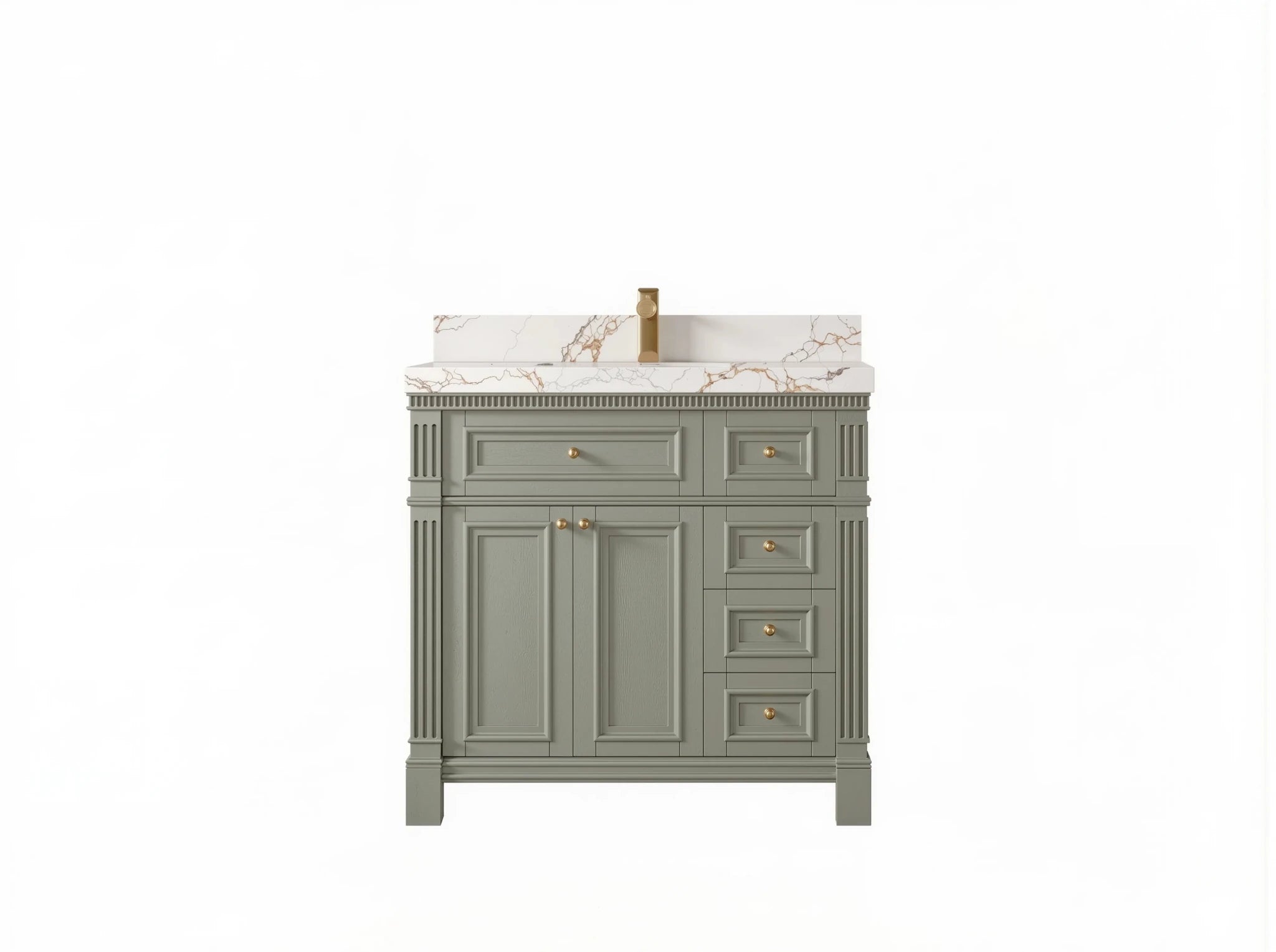 Paris 36 in. W x 22 in. D Bathroom Vanity with Center Sink - Willow Bath and Vanity