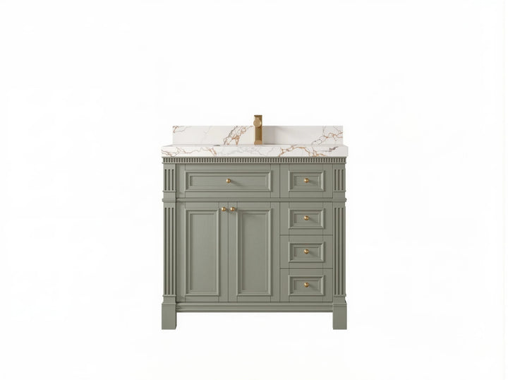 Paris 36 in. W x 22 in. D Bathroom Vanity with Center Sink - photo 1