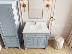 Paris 36 in. W x 22 in. D Center Sink Bathroom Vanity - photo 23