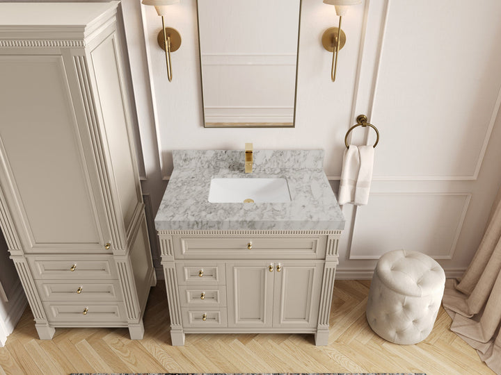 Paris 36 in. W x 22 in. D Center Sink Bathroom Vanity - photo 19