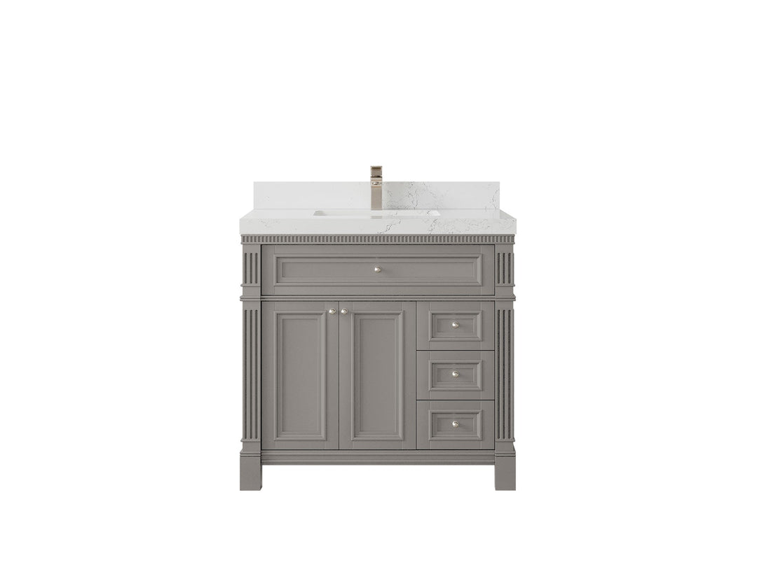 Paris 36 in. W x 22 in. D Center Sink Bathroom Vanity - Willow Bath and Vanity