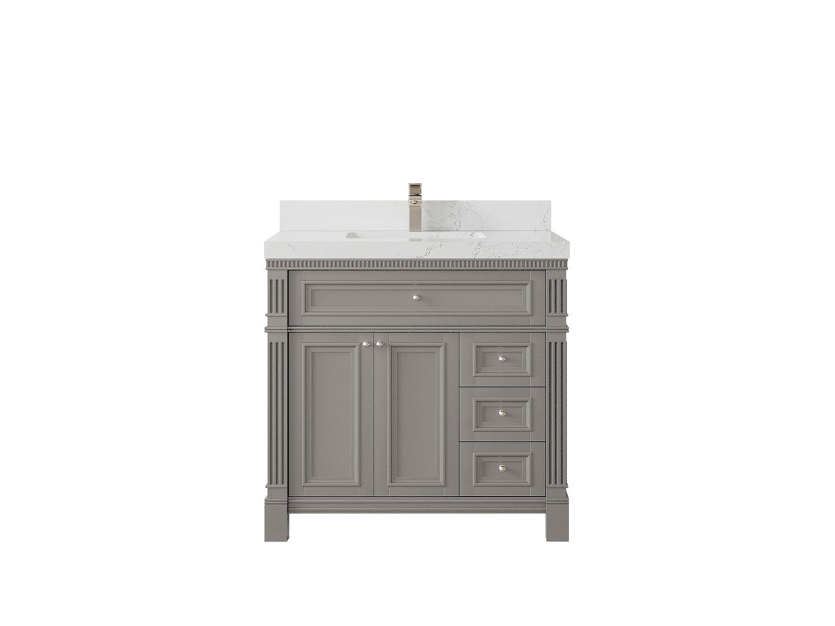 Paris 36 in. W x 22 in. D Center Sink Bathroom Vanity - Willow Bath and Vanity