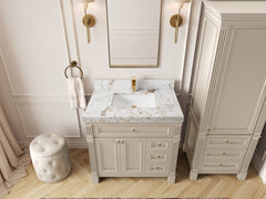 Paris 36 in. W x 22 in. D Bathroom Vanity with Center Sink - photo 37