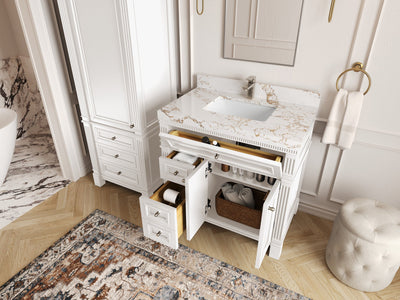 Paris 36 in. W x 22 in. D Center Sink Bathroom Vanity - Willow Bath and Vanity