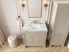 Paris 36 in. W x 22 in. D Bathroom Vanity with Center Sink - photo 9