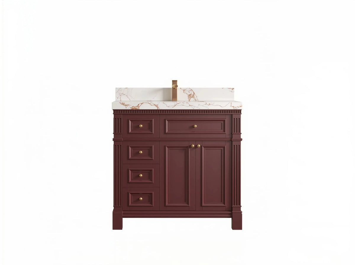 Paris 36 in. W x 22 in. D Center Sink Bathroom Vanity - Willow Bath and Vanity