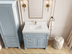 Paris 36 in. W x 22 in. D Center Sink Bathroom Vanity - photo 39