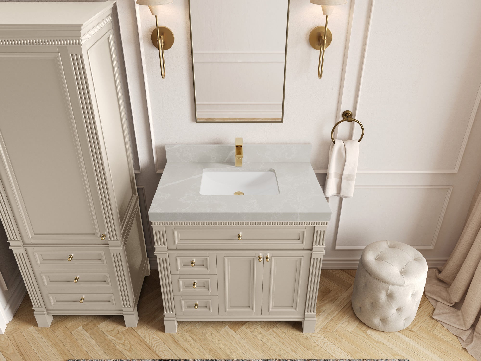 Paris 36 in. W x 22 in. D Center Sink Bathroom Vanity - Willow Bath and Vanity