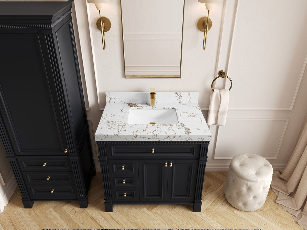 Paris 36 in. W x 22 in. D Center Sink Bathroom Vanity - Willow Bath and Vanity