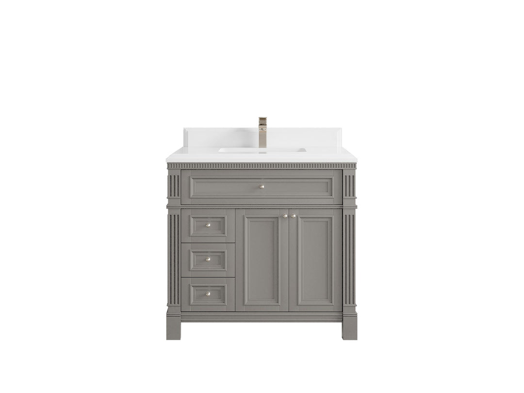 Paris 36 in. W x 22 in. D Center Sink Bathroom Vanity - Willow Bath and Vanity