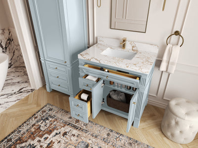 Paris 36 in. W x 22 in. D Center Sink Bathroom Vanity - Willow Bath and Vanity