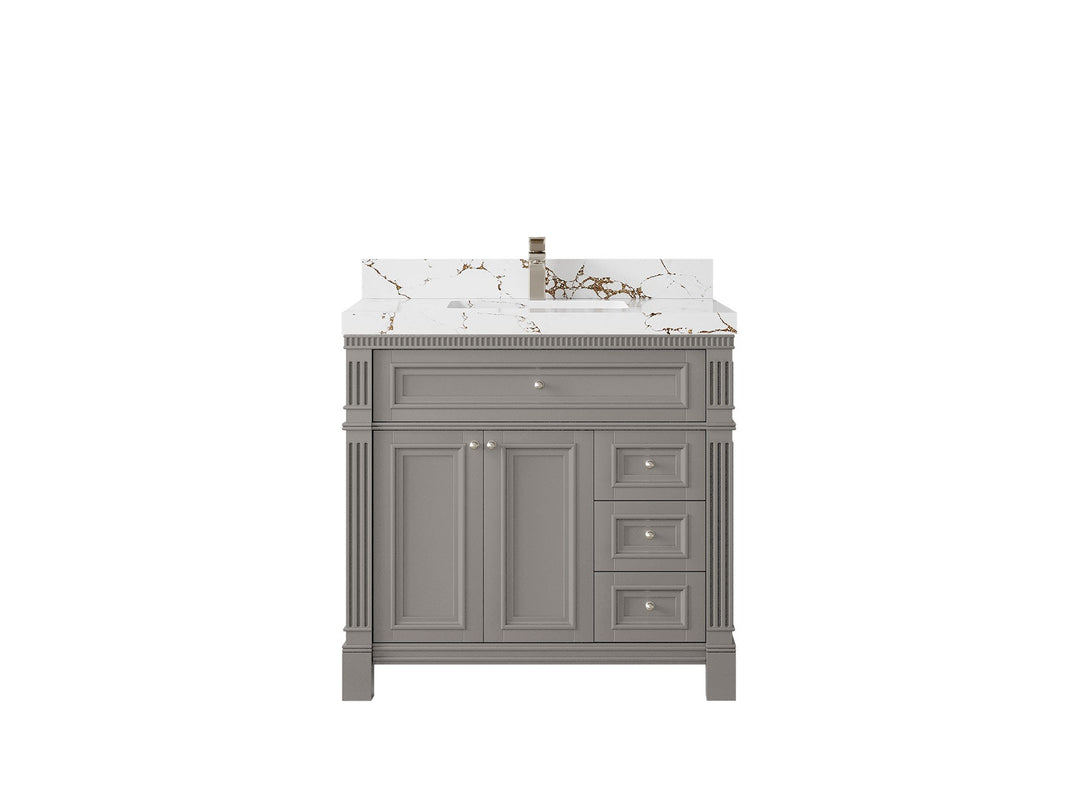 Paris 36 in. W x 22 in. D Center Sink Bathroom Vanity - Willow Bath and Vanity