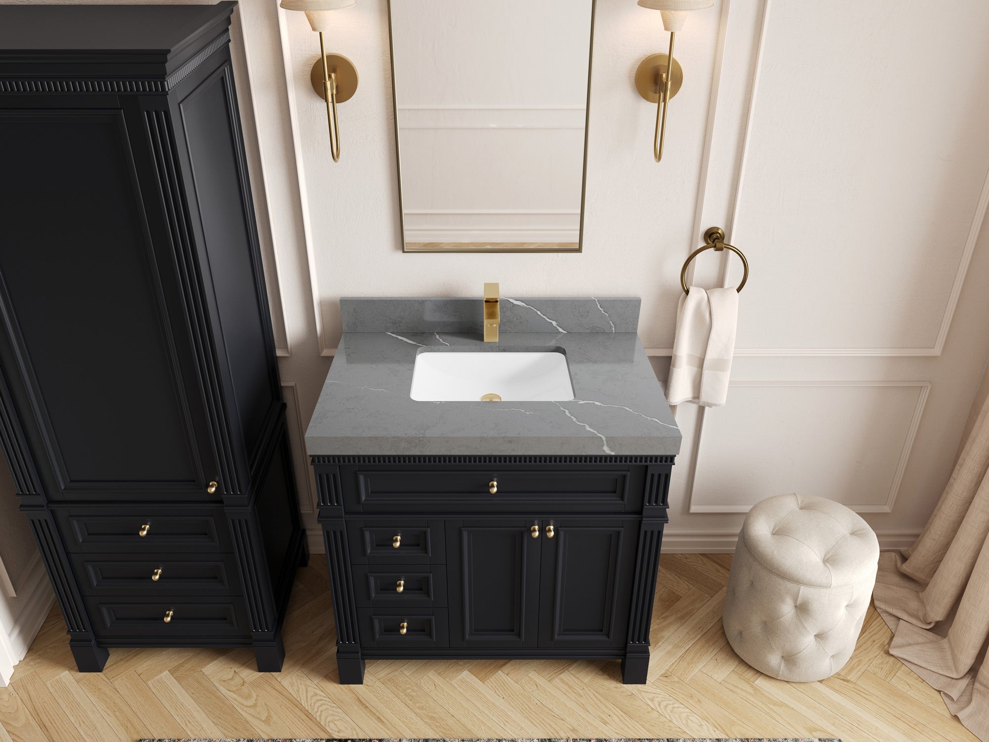 Paris 36 in. W x 22 in. D Center Sink Bathroom Vanity - Willow Bath and Vanity