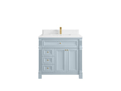 Paris 36 in. W x 22 in. D Center Sink Bathroom Vanity - photo 24