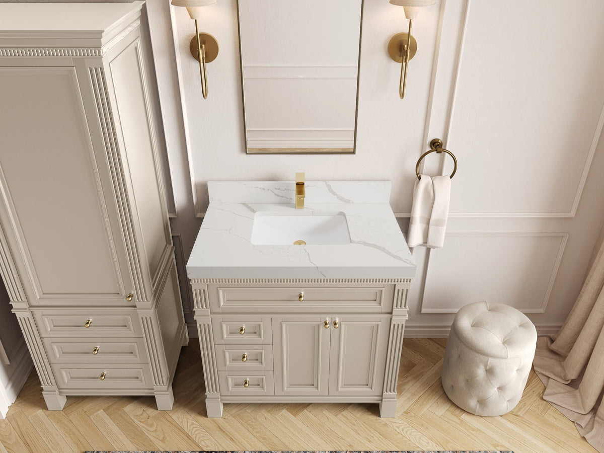 Paris 36 in. W x 22 in. D Center Sink Bathroom Vanity - Willow Bath and Vanity