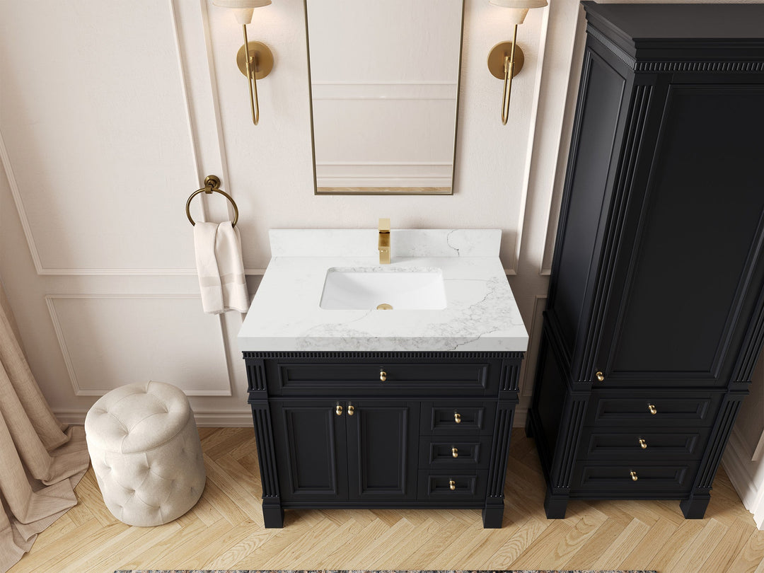 Paris 36 in. W x 22 in. D Center Sink Bathroom Vanity - Willow Bath and Vanity