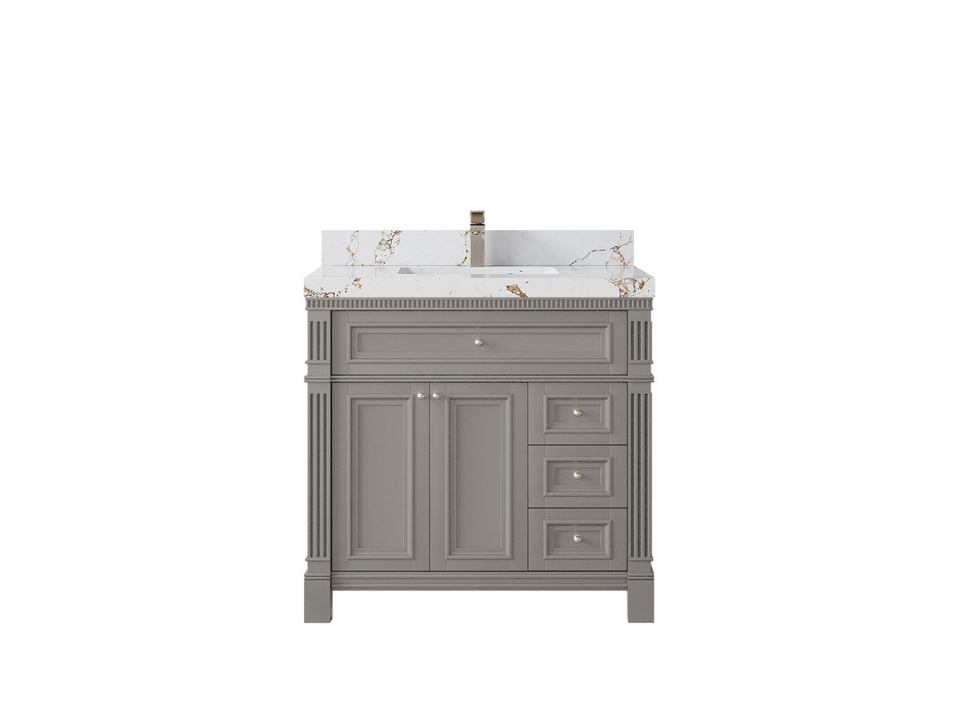 Paris 36 in. W x 22 in. D Center Sink Bathroom Vanity - Willow Bath and Vanity