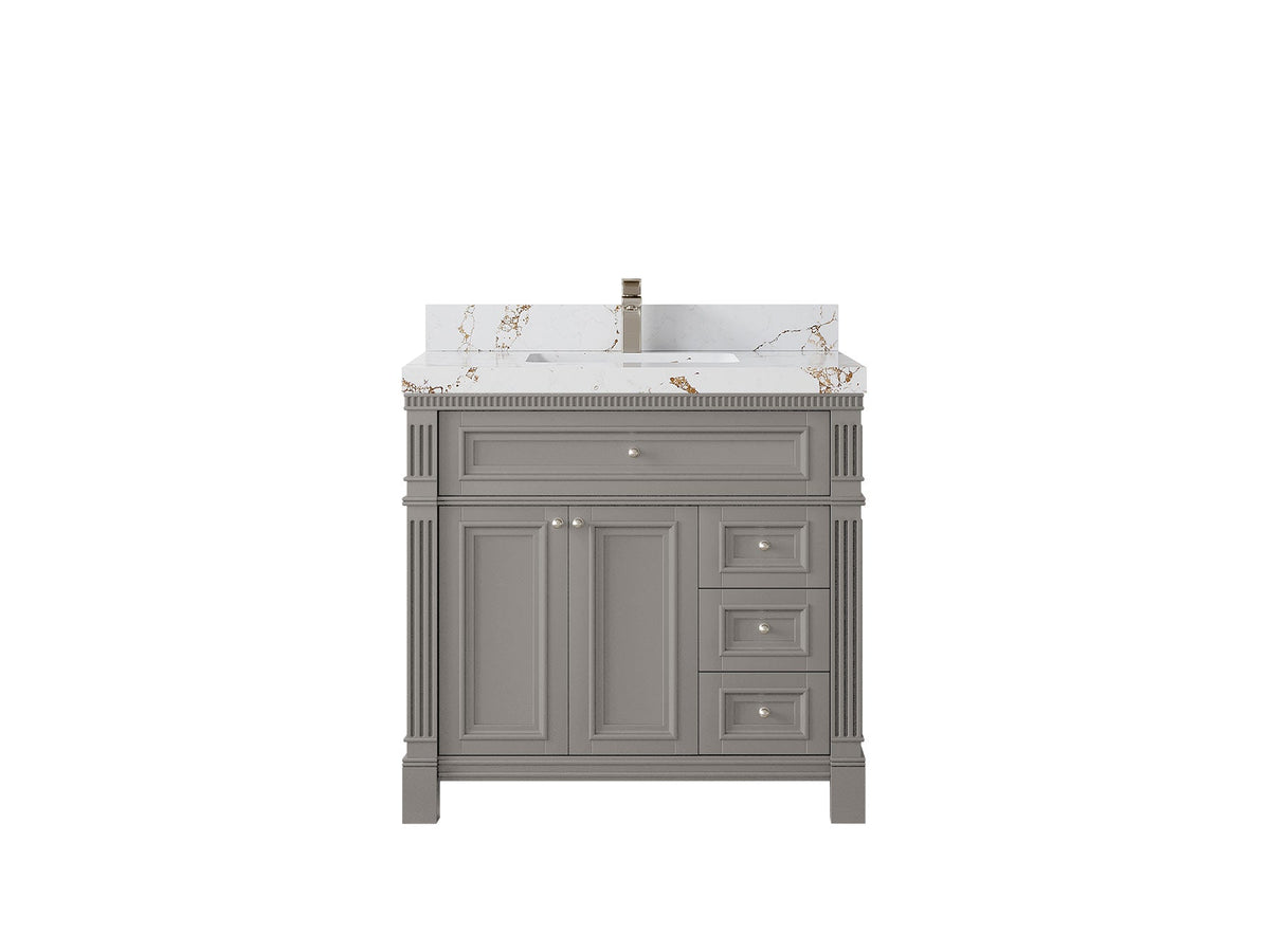 Paris 36 in. W x 22 in. D Center Sink Bathroom Vanity - Willow Bath and Vanity
