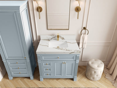 Paris 36 in. W x 22 in. D Center Sink Bathroom Vanity - Willow Bath and Vanity
