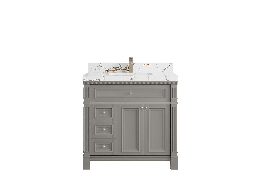 Paris 36 in. W x 22 in. D Center Sink Bathroom Vanity - Willow Bath and Vanity