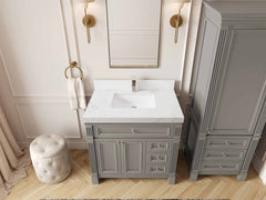 Paris 36 in. W x 22 in. D Bathroom Vanity with Center Sink - photo 28