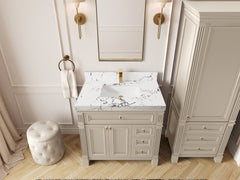 Paris 36 in. W x 22 in. D Bathroom Vanity with Center Sink - photo 39