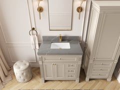 Paris 36 in. W x 22 in. D Bathroom Vanity with Center Sink - photo 33