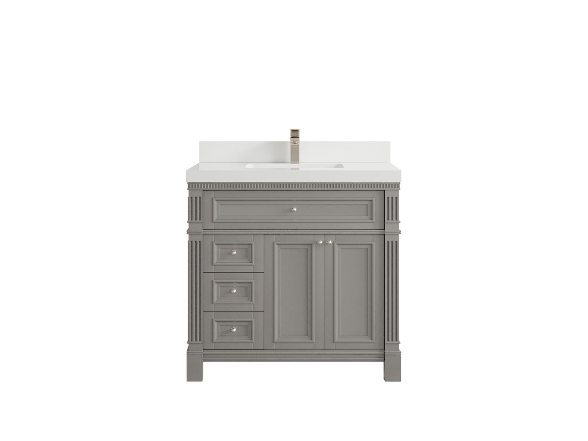 Paris 36 in. W x 22 in. D Center Sink Bathroom Vanity - Willow Bath and Vanity