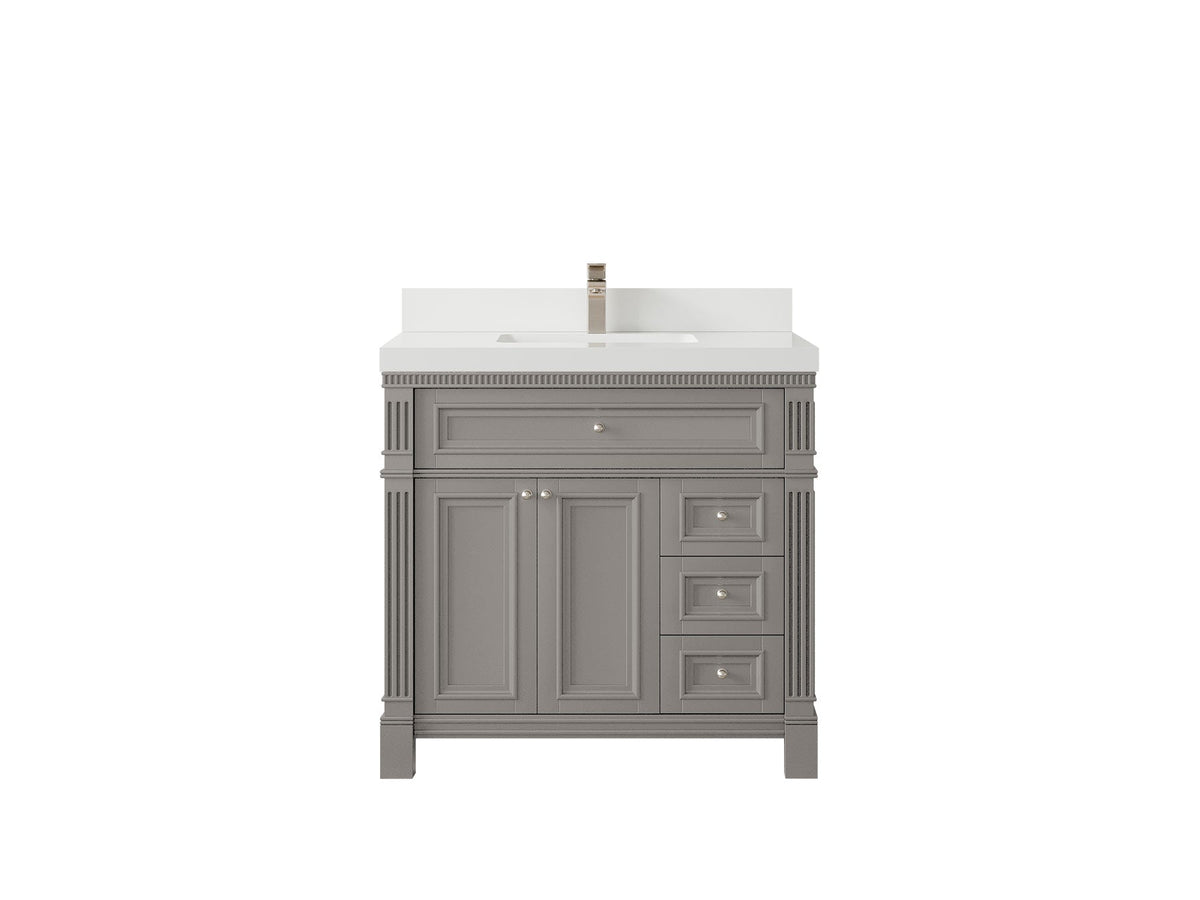 Paris 36 in. W x 22 in. D Center Sink Bathroom Vanity - Willow Bath and Vanity