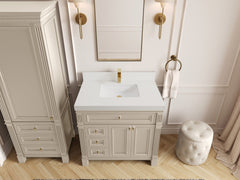 Paris 36 in. W x 22 in. D Center Sink Bathroom Vanity - photo 43