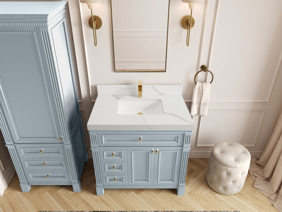 Paris 36 in. W x 22 in. D Center Sink Bathroom Vanity - Willow Bath and Vanity