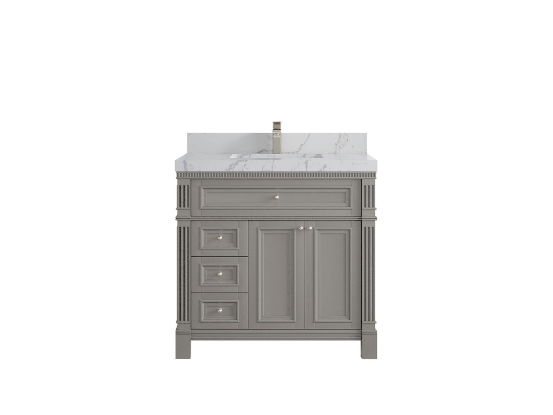Paris 36 in. W x 22 in. D Center Sink Bathroom Vanity - Willow Bath and Vanity