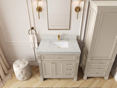 Paris 36 in. W x 22 in. D Bathroom Vanity with Center Sink - photo 31