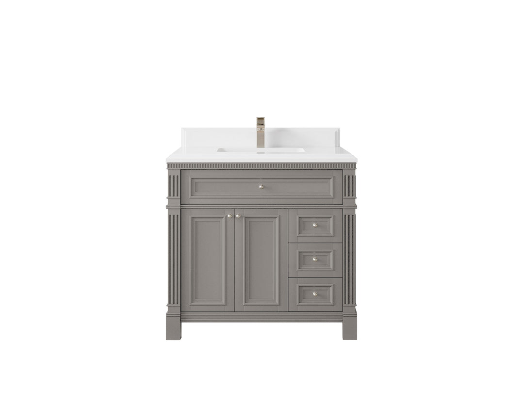 Paris 36 in. W x 22 in. D Center Sink Bathroom Vanity - Willow Bath and Vanity