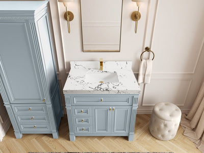 Paris 36 in. W x 22 in. D Center Sink Bathroom Vanity - Willow Bath and Vanity