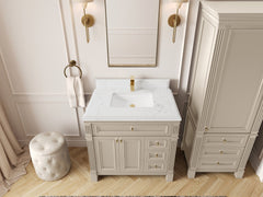 Paris 36 in. W x 22 in. D Bathroom Vanity with Center Sink - photo 25