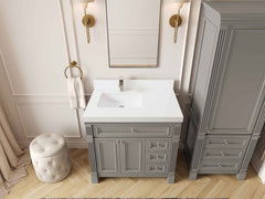 Paris 36 in. W x 22 in. D Left Offset Sink Bathroom Vanity - photo 43