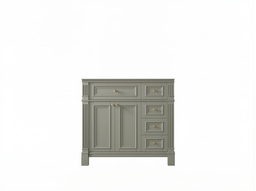 Paris 36 in. W x 22 in. D Left Offset Sink Bathroom Vanity | 
              
                Evergreen
                
                  
             - PRS_EGN_CA_BK_36L - photo №33