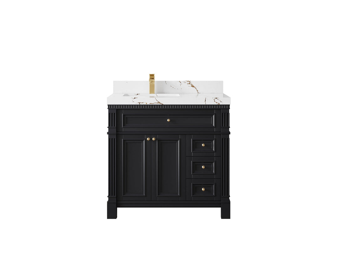 Paris 36 in. W x 22 in. D Left Offset Sink Bathroom Vanity - Willow Bath and Vanity